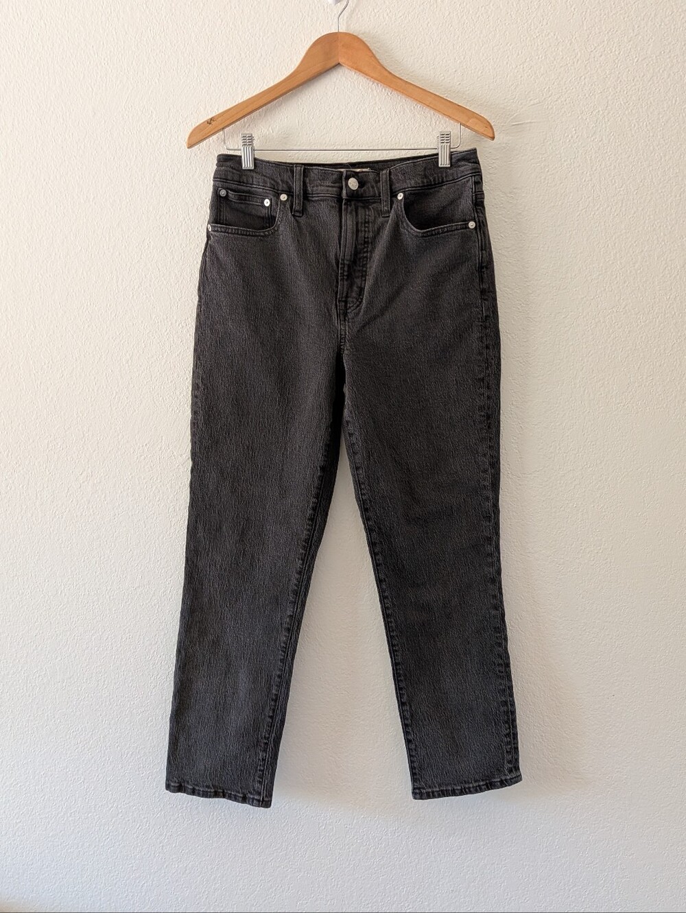 Madewell The Perfect Vintage Jean Charcoal Wash High Rise Cropped Sz 28
